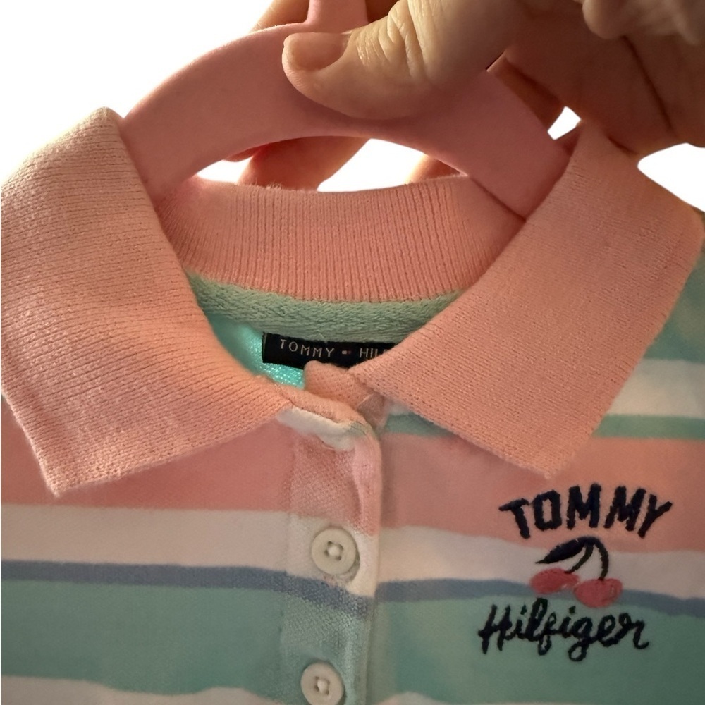 2 Tommy Hilfiger Kids Polos – Stripes & Lavender (Sizes 24M & 3T) - Picture 11 of 15